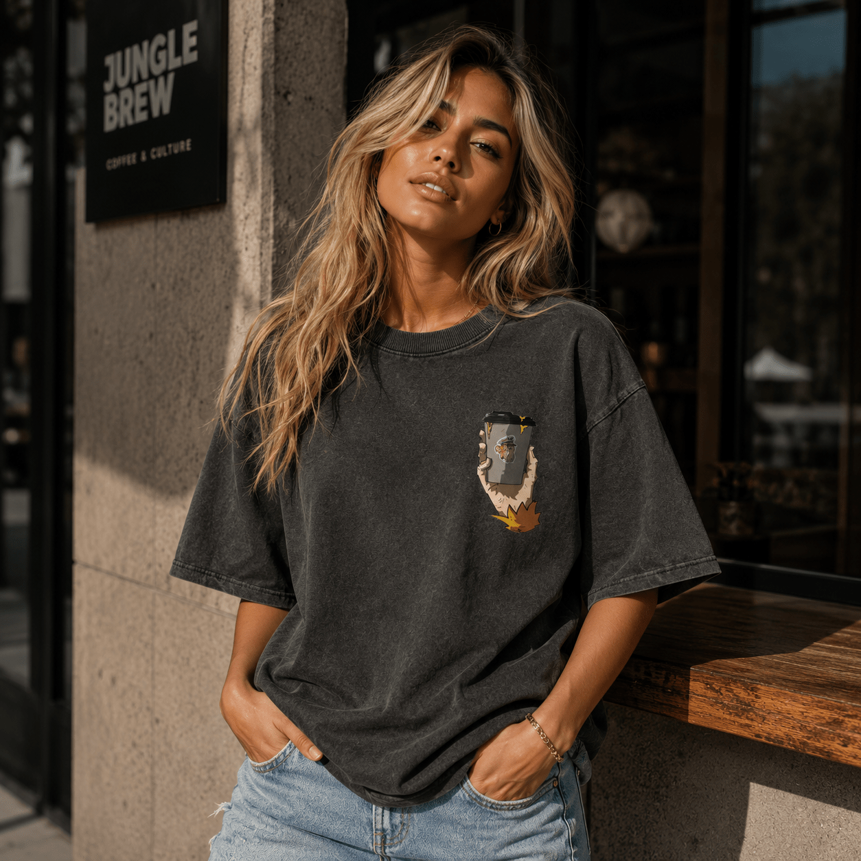 Jungle Brew Box Acid Wash T-Shirt - Jungle Brew Co.