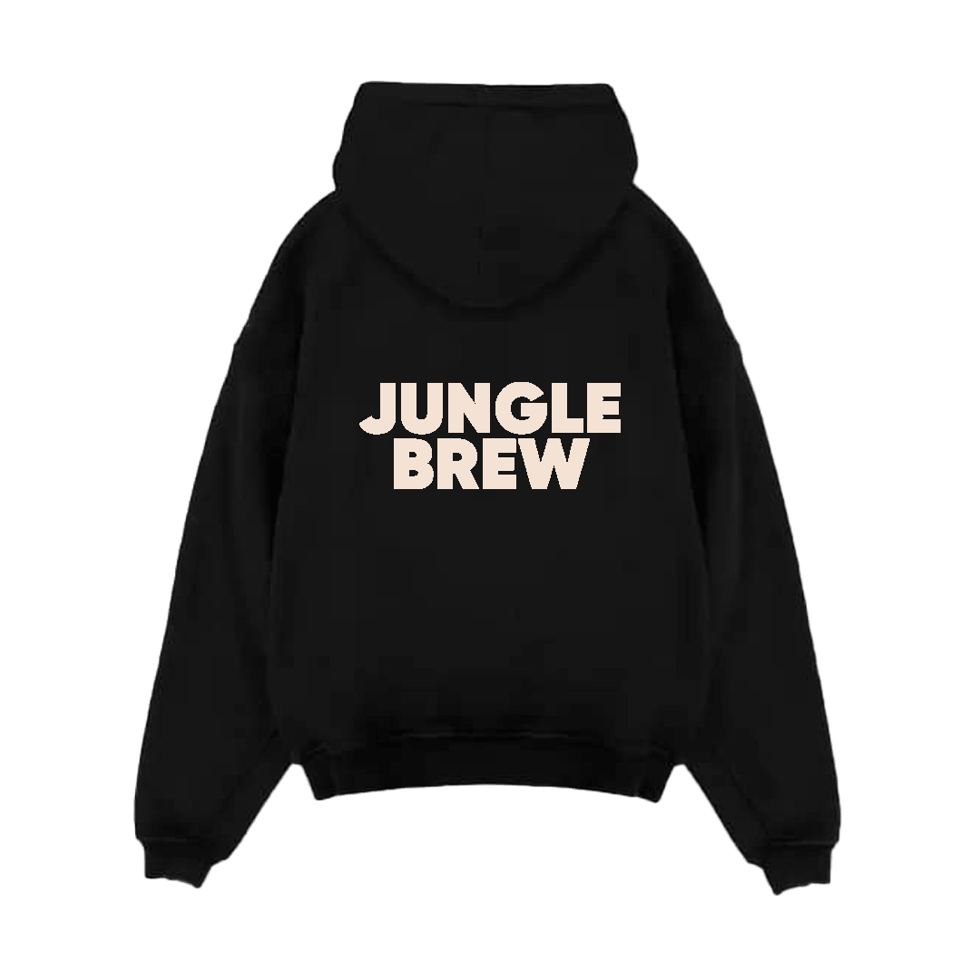 Jungle Brew Hoodie Oversized Ultra Heavy Black (French Terry) - Jungle Brew Co.