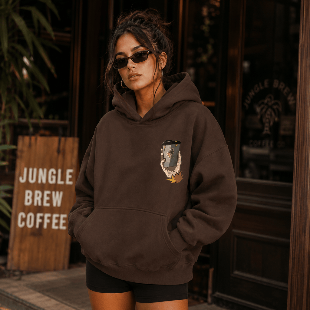 Jungle Brew Oversized Washed Brown Hoodie - Jungle Brew Co.