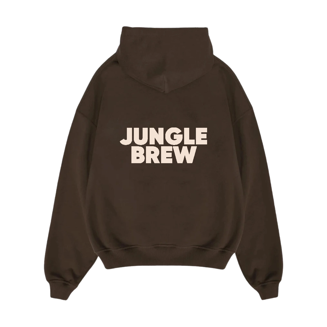 Jungle Brew Oversized Washed Brown Hoodie