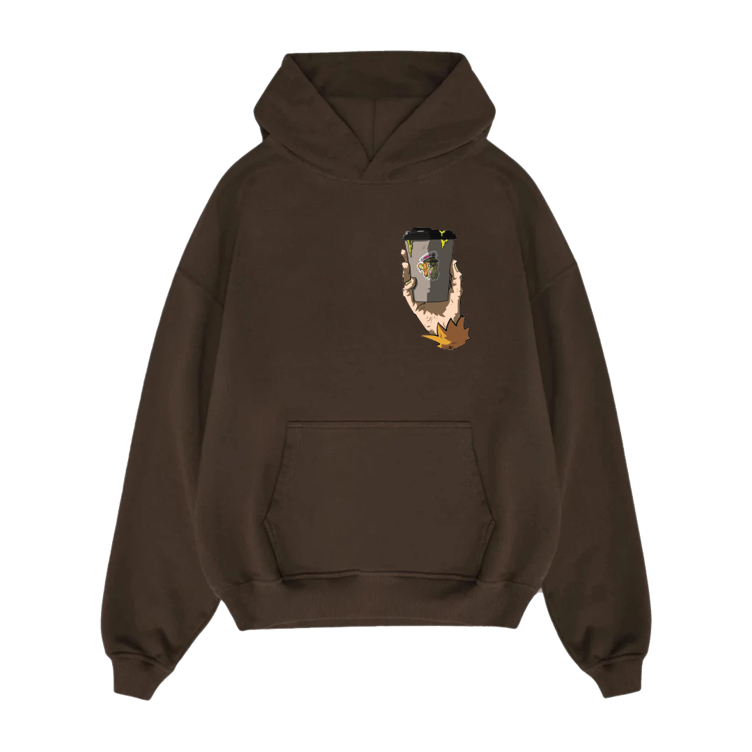 Jungle Brew Oversized Washed Brown Hoodie
